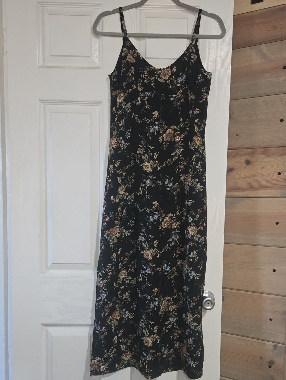 Un Deux Trois Black Floral Madi Slip Dress Size Small
